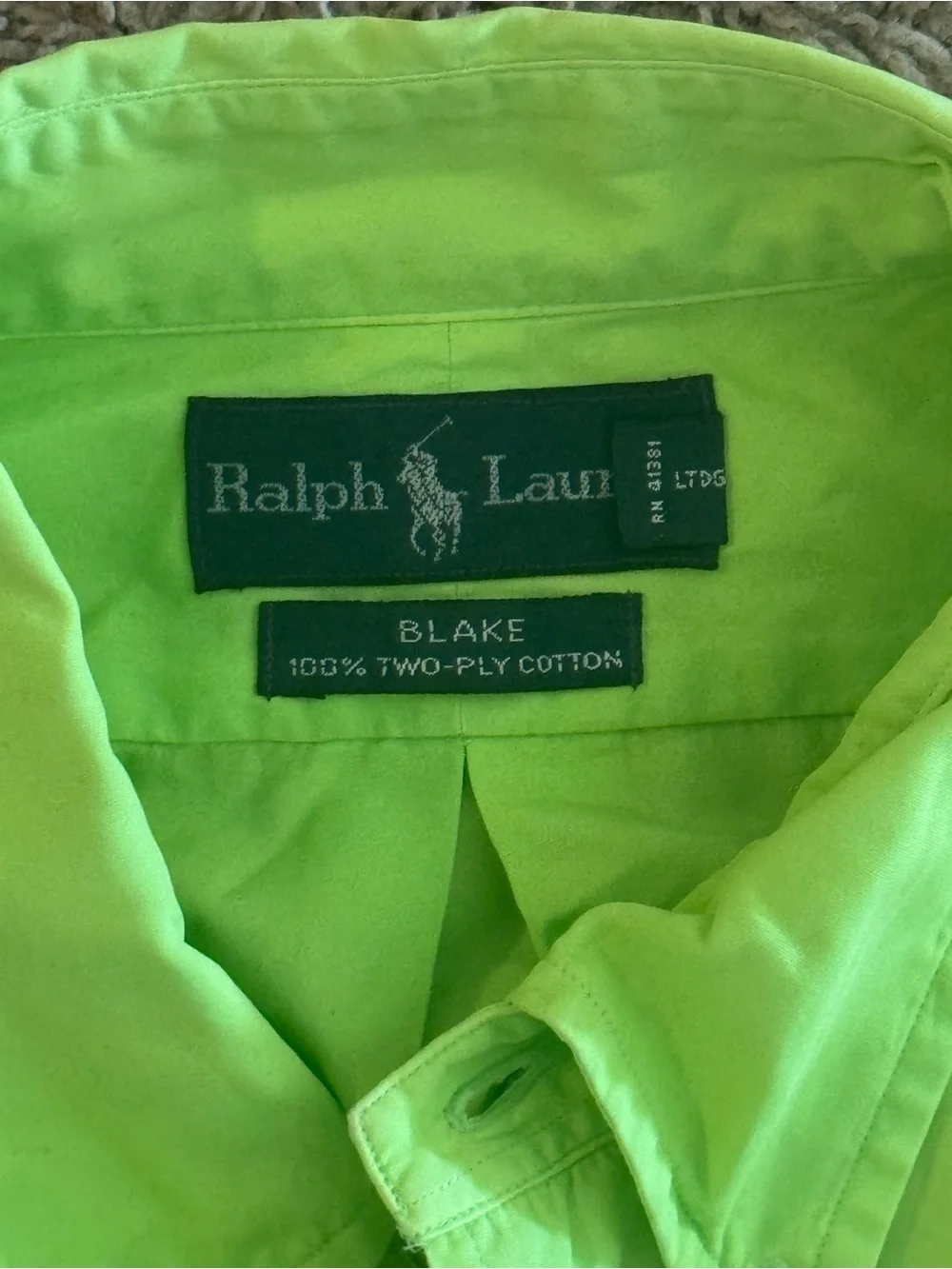 Polo by Ralph Lauren Neon Lime Green Button-Down Shirt